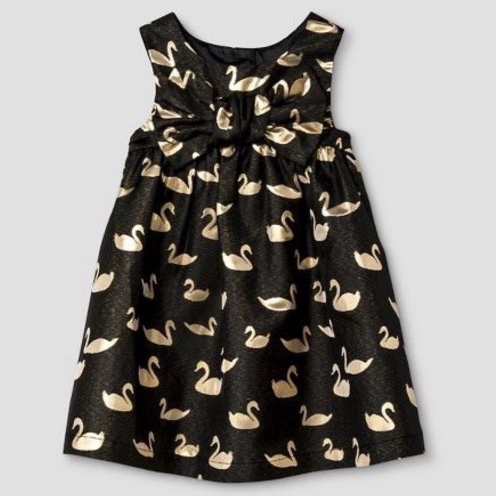 Girls black & gold dress